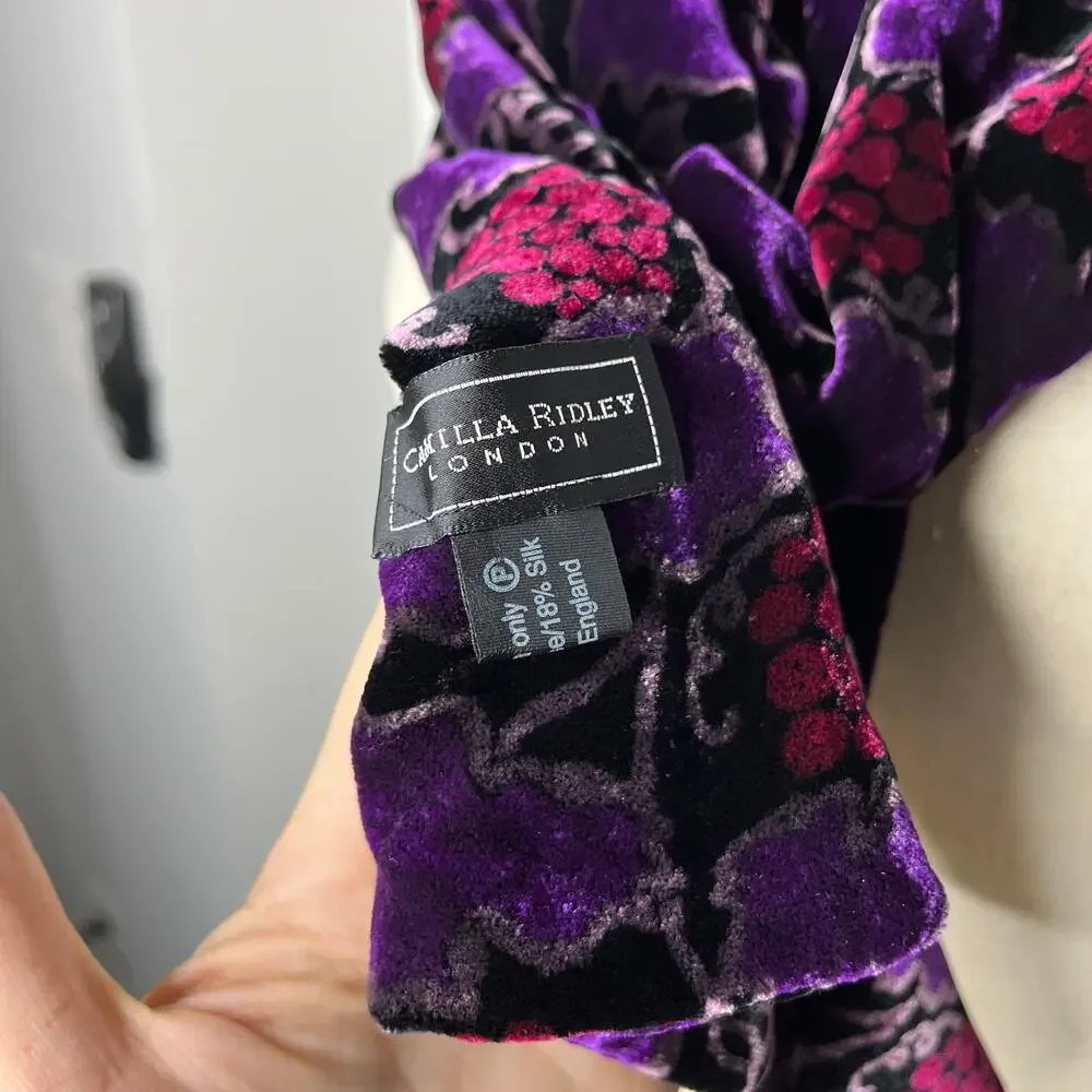 Camilla Ridley Women's Velvet Scarf Purple 10